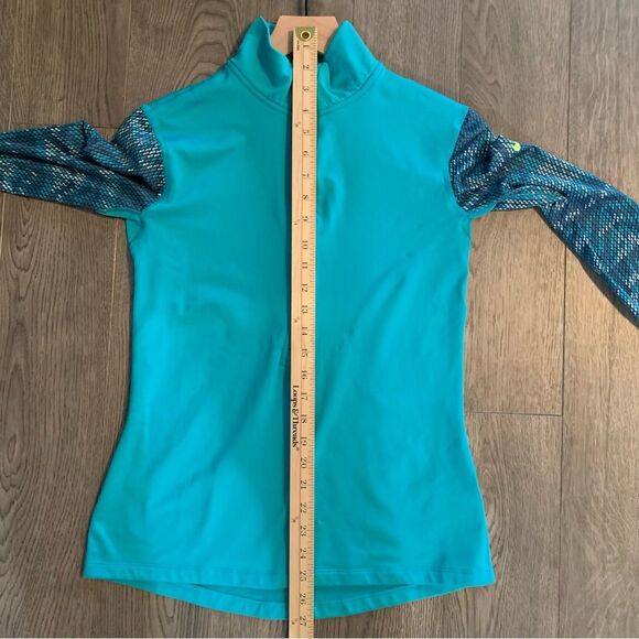 NIKE PRO Dri- Fit Half Zip Women’s Medium Aqua Green Thumb Hole Polyester. - Picture 15 of 16